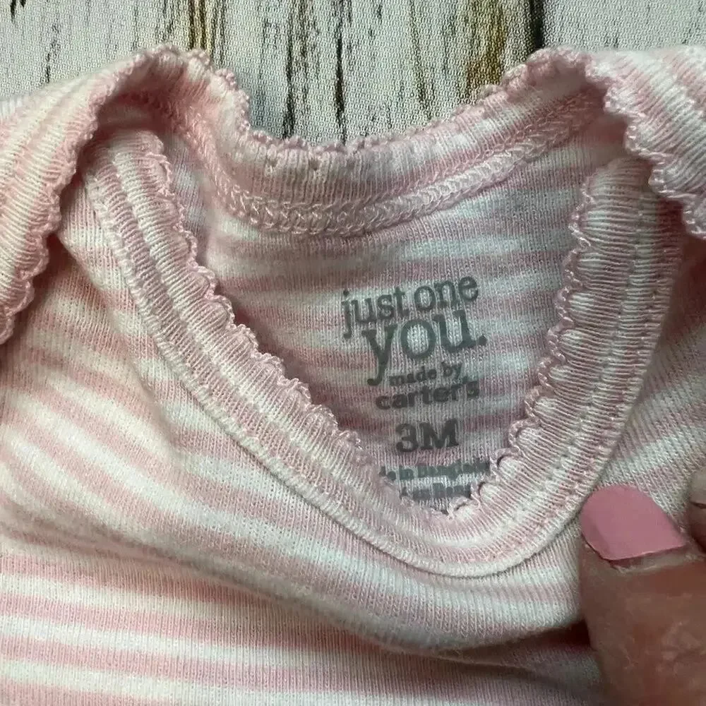 Carter’s bundle pink, striped bodysuits baby girl Size 3 months